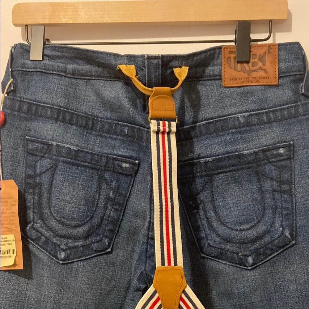 True Religion Blue woman's Jeans with Suspenders - Picture 3 of 8